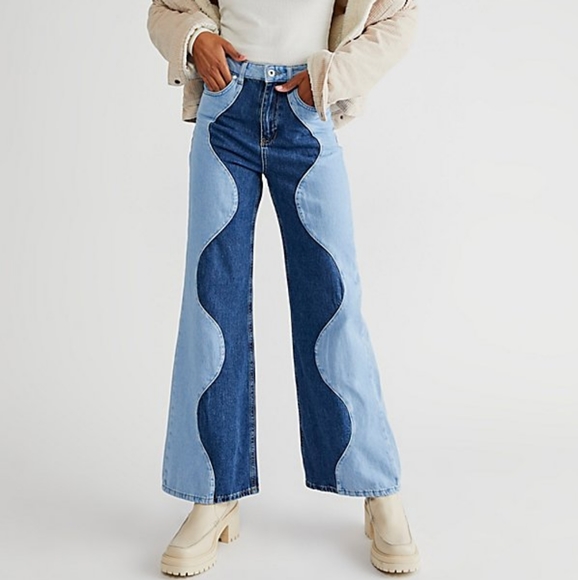 The Ragged Priest Denim - The Ragged Priest Underworld Wide Leg Denim Jeans Size 24 NWT